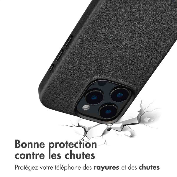 Accezz Coque arrière en cuir avec MagSafe Apple iPhone 16 Pro Max - Onyx Black
