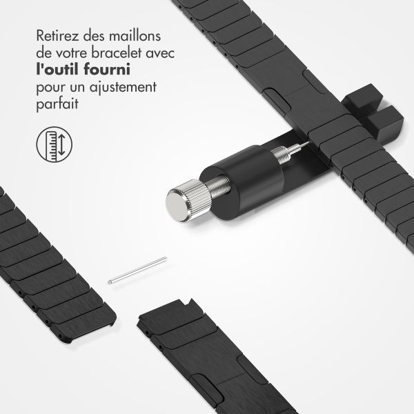 Selencia Bracelet à maillons en acier Apple Watch | 38/40/41/42 mm - Noir