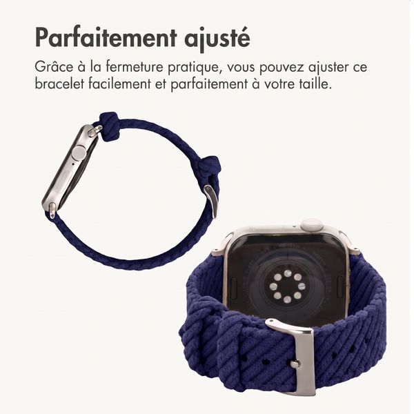 imoshion Bracelet en velours côtelé Apple Watch | 44/45/46/49 mm - Bleu foncé