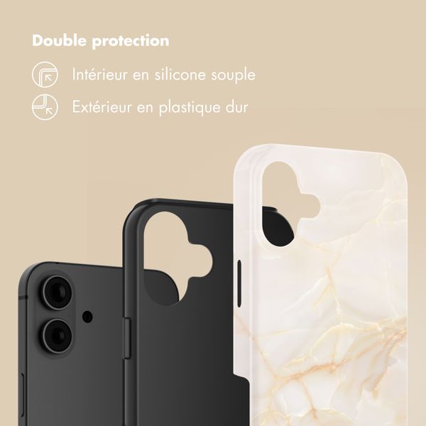 Selencia Coque arrière Vivid Apple iPhone 16 - Golden Beige Marble