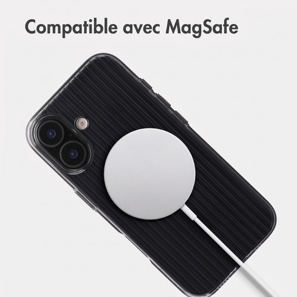 Accezz Coque arrière Lite avec MagSafe | Fluted | Apple iPhone 16 - Noir