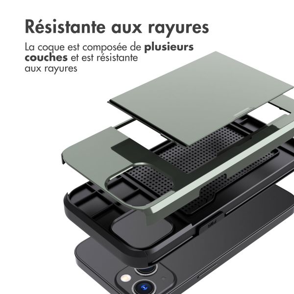 imoshion Coque arrière avec porte-cartes Apple iPhone 13 - Vert foncé