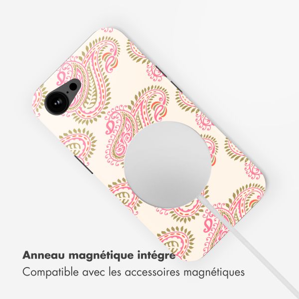 Selencia Coque arrière Vivid avec MagSafe Apple iPhone 17e / 16e - Paisley Blush