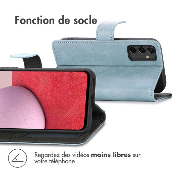 imoshion Étui de télephone portefeuille de luxe Samsung Galaxy A14 (5G/4G) - Bleu clair