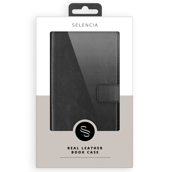 Selencia Étui portefeuille en cuir véritable Apple iPhone SE (2016) / 5 / 5s - Noir