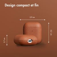 Accezz Coque en cuir véritable  Apple Airpods 1 / 2 - Cognac