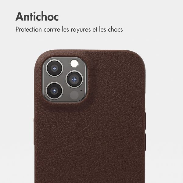 imoshion Coque arrière Texture iPhone 12 / 12 Pro - Marron foncé