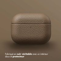 Accezz Coque en cuir véritable  Apple Airpods Pro 3 - Taupe
