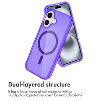 imoshion Coque Pailletée avec MagSafe Apple iPhone 16 - Paillettes Violet