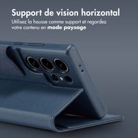 Accezz Étui de télephone portefeuille en cuir 2-en-1 avec MagSafe Samsung Galaxy S24 Ultra - Nightfall Blue