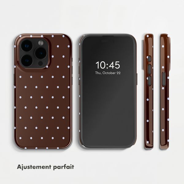 Selencia Coque arrière Vivid Apple iPhone 15 Pro - Happy Dots Chocolate