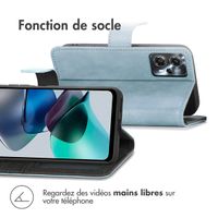 imoshion Étui de télephone portefeuille de luxe Motorola Moto G13 / G23 - Bleu clair