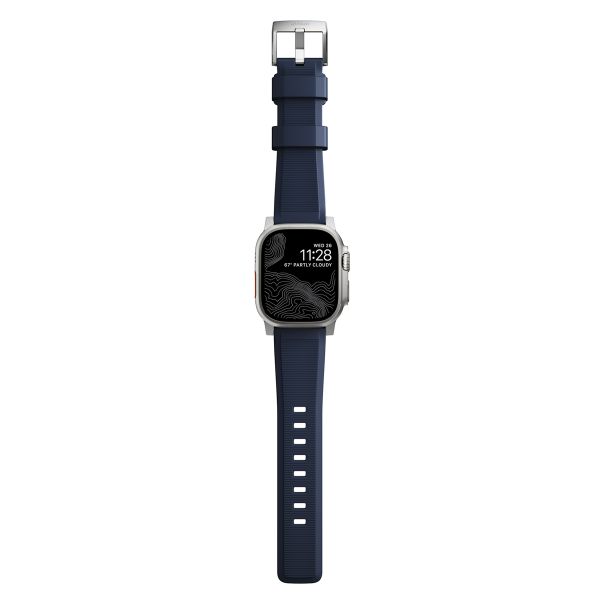 Nomad Bracelet robuste FKM Apple Watch | 44/45/46/49 mm - Argent / Bleu
