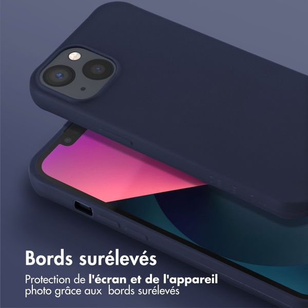Selencia Coque silicone avec cordon amovible Apple iPhone 13 - Bleu foncé