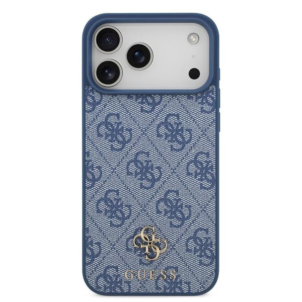 Guess Coque 4G Metal Logo MagSafe Apple iPhone 17 Pro Max - Bleu