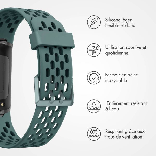 imoshion Bracelet sport en silicone avec boucle Fitbit Charge 5 / 6 - Vert