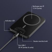 Accezz Powerbank Kevlar 5 000 mAh - MagSafe et Qi - Noir
