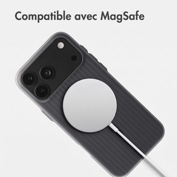 Accezz Coque arrière Lite avec MagSafe | Fluted | Apple iPhone 18 Pro / 17 Pro - Gris