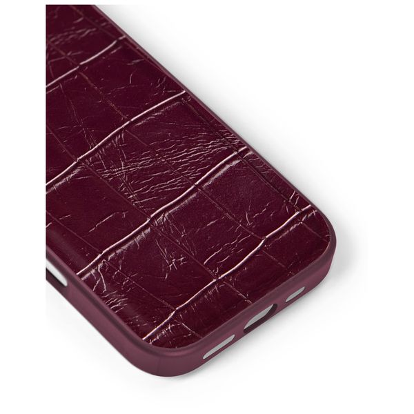 iDeal of Sweden Coque MagSafe en cuir végétalien Apple iPhone 16 - Fine Wine Croco