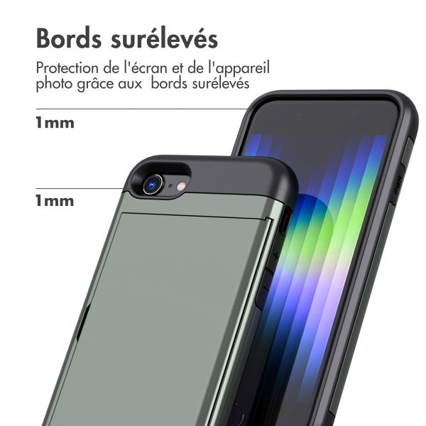 imoshion Coque arrière avec porte-cartes Apple iPhone SE (2022 / 2020) / 8 / 7 - Vert foncé