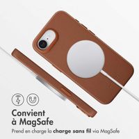 Accezz Coque arrière en cuir avec MagSafe Apple iPhone 17e / 16e - Sienna Brown