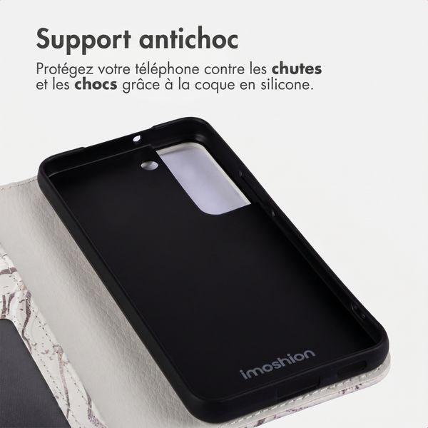 imoshion Étui de télephone portefeuille Design Samsung Galaxy S22 - Sandy Marble