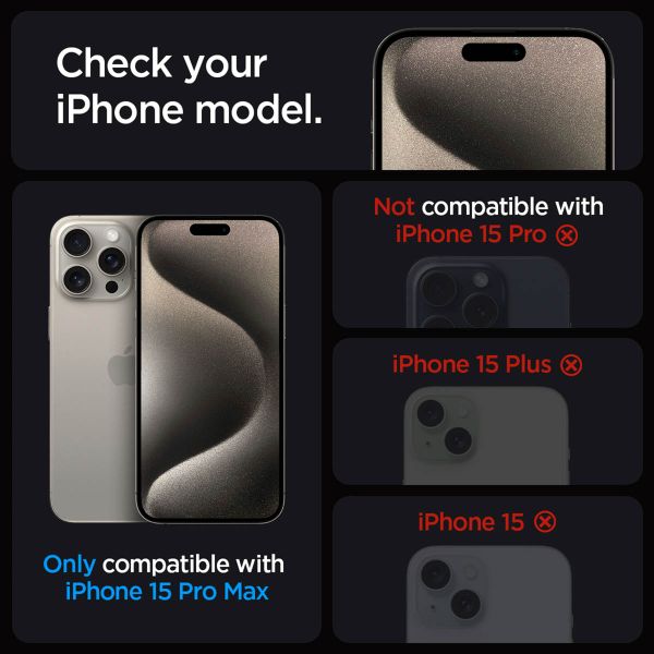 Spigen EZ Fit GLAS.tR avec plateau d'installation - Verre de confidentialité - 1 pack Apple iPhone 15 Pro Max