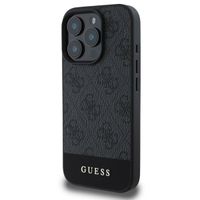 Guess Coque arrière Bottom Stripe 4G Apple iPhone 16 Pro - Gris