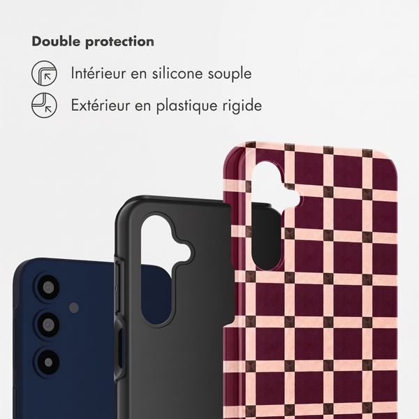 Selencia Coque arrière Vivid Samsung Galaxy A16 - Check This Burgundy