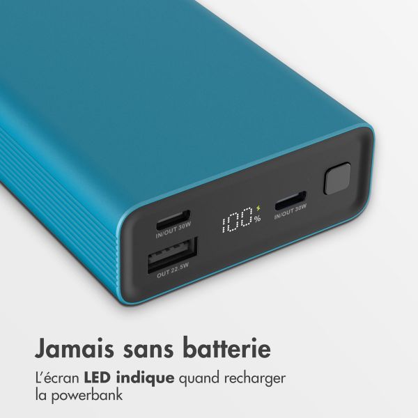 imoshion Ultra Series Aluminium Batterie externe 20.000 mAh - Charge rapide jusqu'à 33 watts - Petrol Green