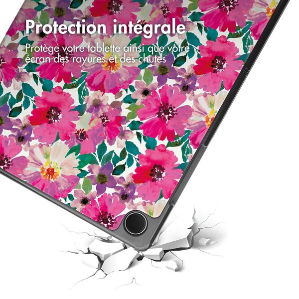 imoshion Coque tablette Design Trifold Samsung Galaxy Tab A9 Plus - Floral Water Color