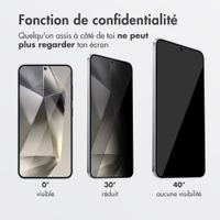 Accezz Protection d'écran en verre trempé avec filtre de confidentialité + Applicateur Samsung Galaxy S24 Ultra