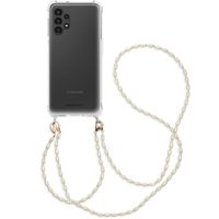 imoshion Coque avec dragonne + bracelet - Perles Samsung Galaxy A13 (4G) - Transparent