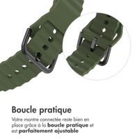 imoshion Bracelet Wave en silicone Samsung Galaxy Watch 4 / 5 / 6 / 7 / FE (20 mm) - Vert foncé