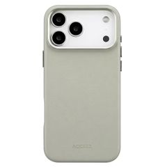 Accezz Coque arrière en cuir avec MagSafe Apple iPhone 18 Pro / 17 Pro - Light Grey