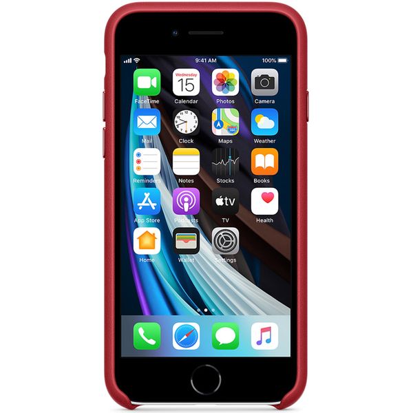 Apple Coque Leather Apple iPhone SE (2022 / 2020) - Red