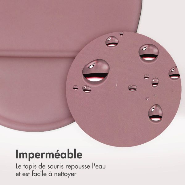 imoshion Tapis de souris ergonomique - Tapis de souris avec repose-poignet - 30 x 25 cm - Vieux rose