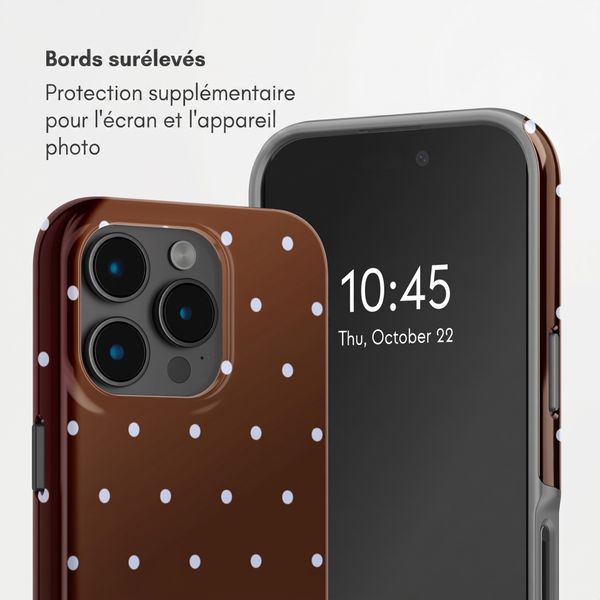 Selencia Coque arrière Vivid avec MagSafe Apple iPhone 15 Pro - Happy Dots Chocolate