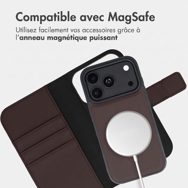 imoshion Étui portefeuille luxe 2-en-1 amovible Apple iPhone 18 Pro Max / 17 Pro Max - Marron