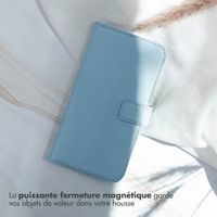 Selencia Étui portefeuille en cuir véritable Apple iPhone 15 Pro Max - Air Blue