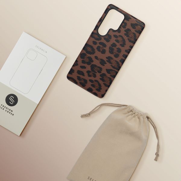 Selencia Coque Sabi imprimé panthère avec MagSafe Samsung Galaxy S25 Ultra - Mocha Brown