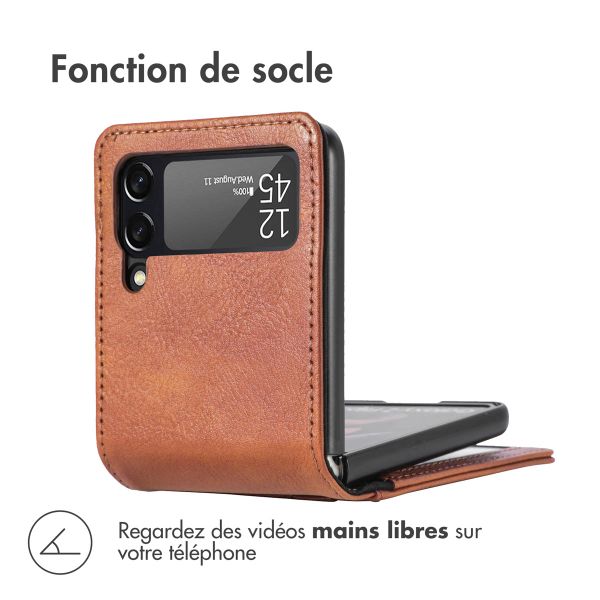 imoshion Étui de télephone portefeuille Luxe Samsung Galaxy Z Flip 4 - Marron