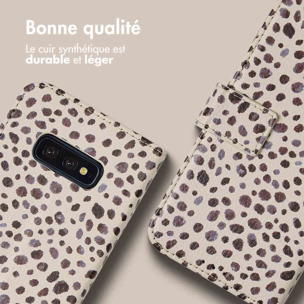 imoshion Étui de télephone portefeuille Design Samsung Galaxy S10e - Black And White Dots