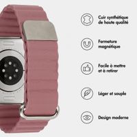 imoshion Bracelet magnétique en cuir synthétique Apple Watch | 44/45/46/49 mm - Rose