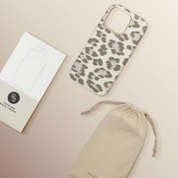 Selencia Coque Sabi imprimé panthère avec MagSafe Apple iPhone 16 Pro - Soft Ivory