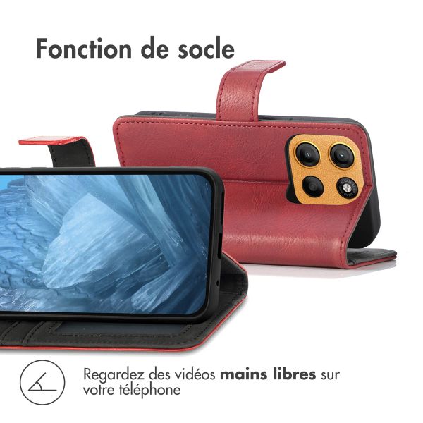 imoshion Étui de télephone portefeuille de luxe Motorola Moto G15 / G15 Power - Rouge