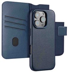 Accezz Étui de télephone portefeuille en cuir 2-en-1 avec MagSafe Apple iPhone 16 Pro - Nightfall Blue