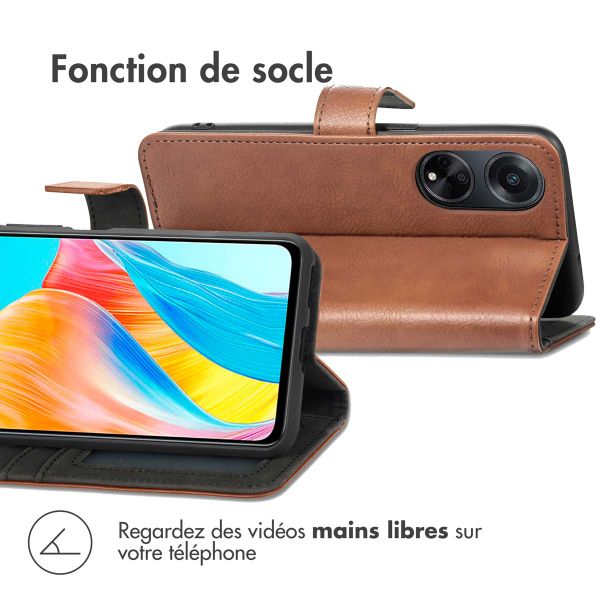 imoshion Étui de télephone portefeuille de luxe Oppo A98 - Marron