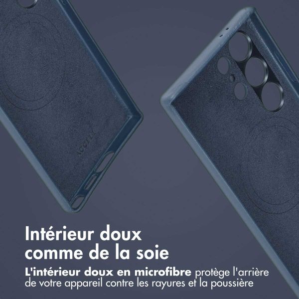 Accezz Étui de télephone portefeuille en cuir 2-en-1 avec MagSafe Samsung Galaxy S24 Ultra - Nightfall Blue
