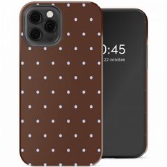 Selencia Coque arrière Vivid Apple iPhone 12 (Pro) - Happy Dots Chocolate